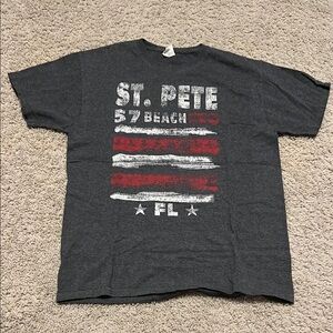 St. Pete Graphic Tee - Gray and Red